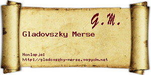 Gladovszky Merse névjegykártya